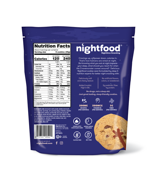 Prime Time Chocolate Chip (12 Bag Case)  Nutrition Facts